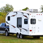 Truck Towing 5th Wheel RV